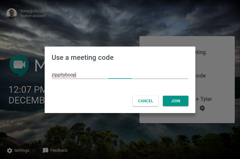 Use Meeting Code
